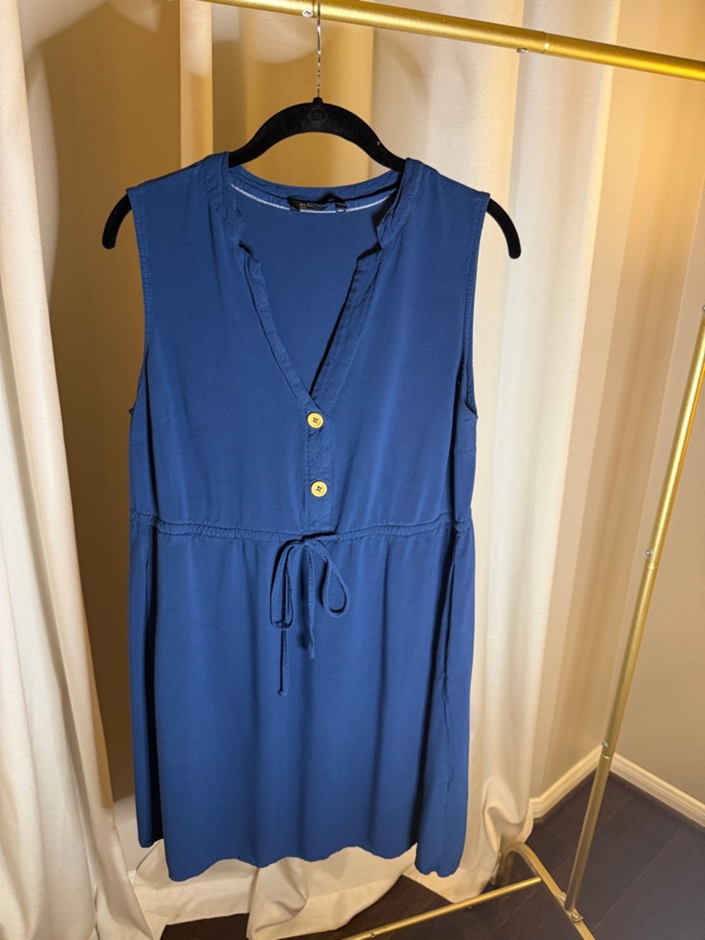 BloomChic Blue Sleeveless V-Neck Dress